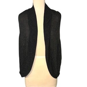 Women's Black Open Front sleeveless Sweater Women’s size small